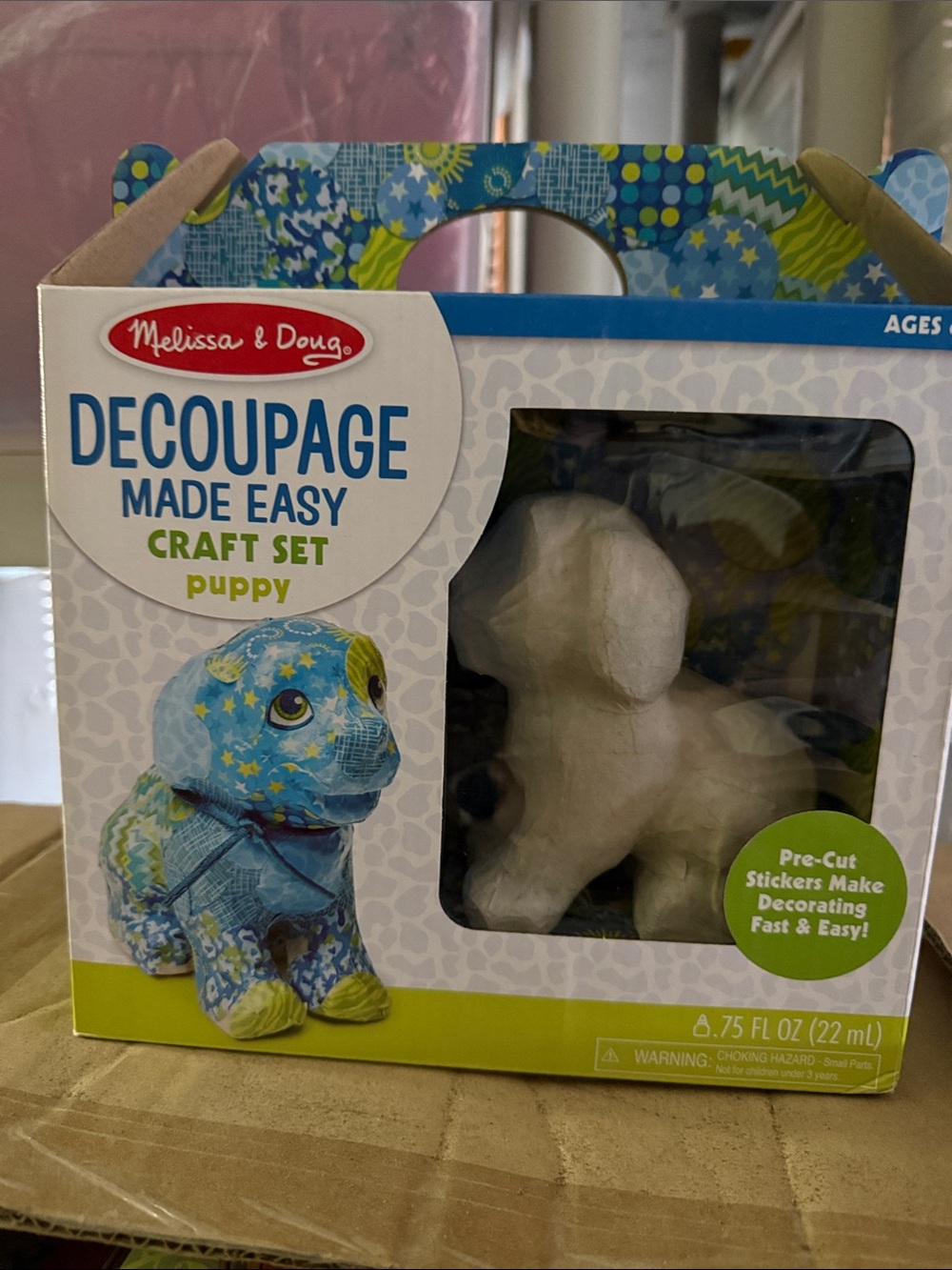 Melissa & Doug Decoupage Puppy Craft Set - Blue and Green